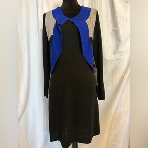 K Studio Collextion black lightweight sweater dress with vest size small NWT